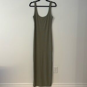 Fiestar olive green bodycon maxi dress
